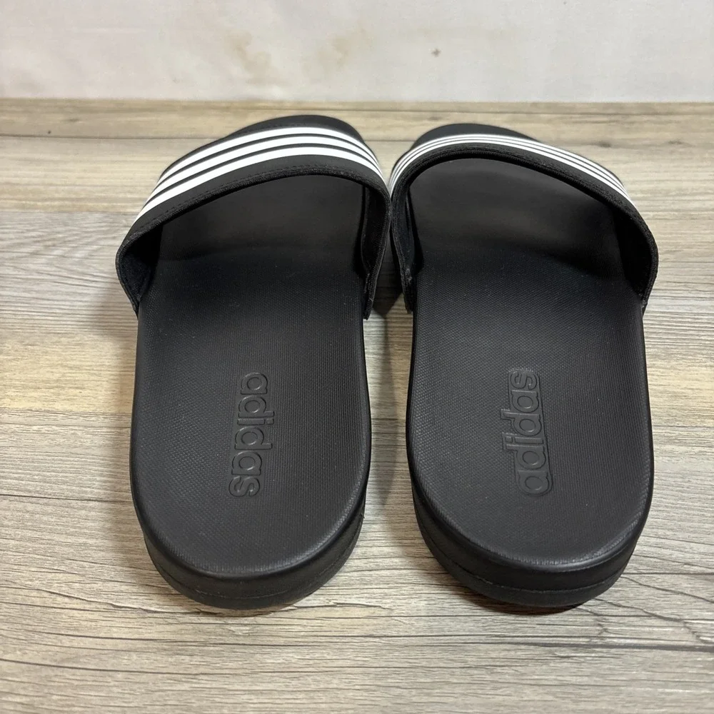 Adidas Adilette Unisex Comfort Shower Slides Men US 10 Women US 11 Black / White